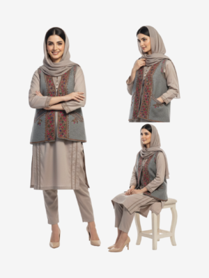 Pure Wool Handmade Women Waistcoat with Traditional Embroidery